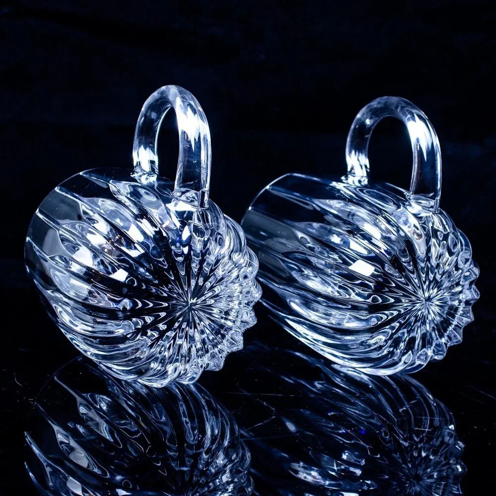 Mikasa Park Lane Crystal Mugs Set Of 2 | Vintage Glassware Set
